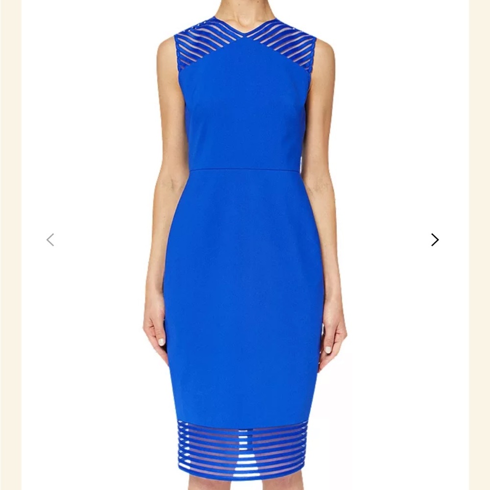 NWOT Ted Baker Lucette Bodycon Dress Sz 0 Bright Blue
